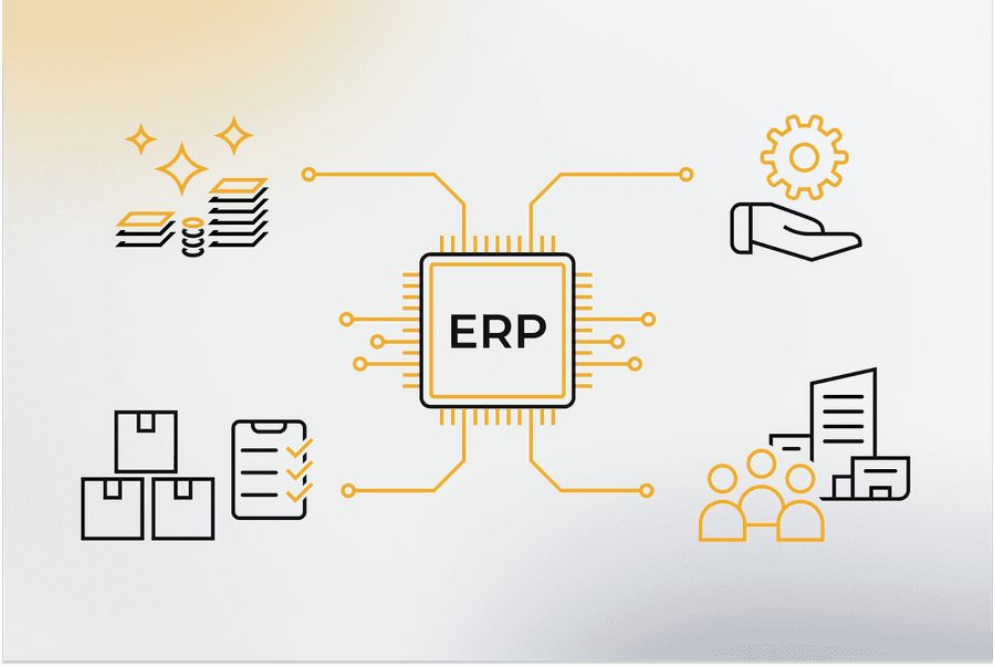 Illustration - ERP-Systeme in der Industrie Illustration - ERP-Systeme in der Industrie