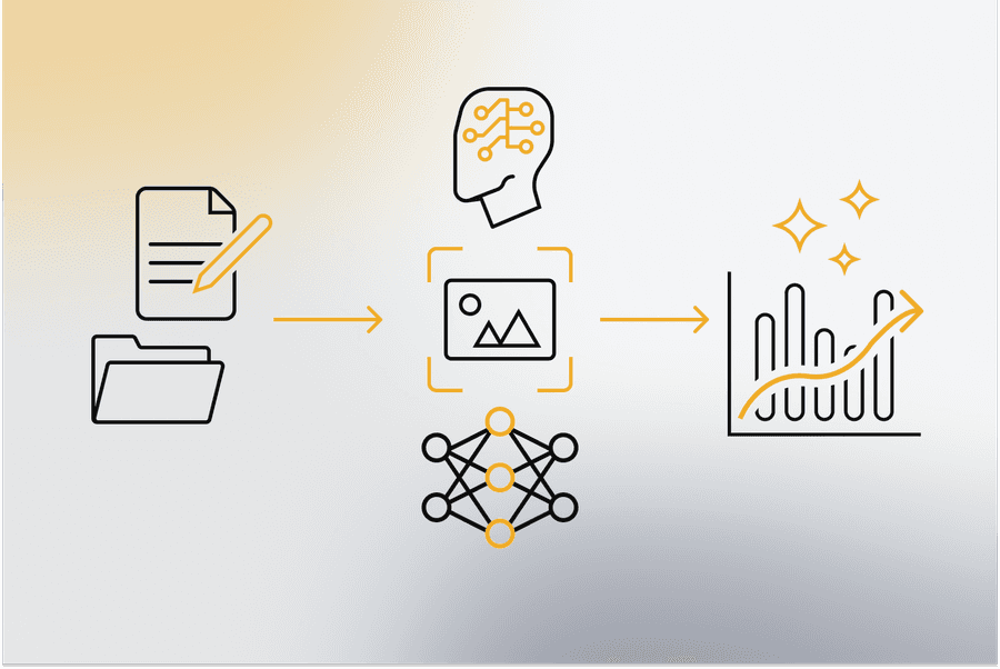 Illustration - Künstliche Intelligenz und Machine Learning in der Industrie Illustration - Illustration - Künstliche Intelligenz und Machine Learning im industriellen Kontext