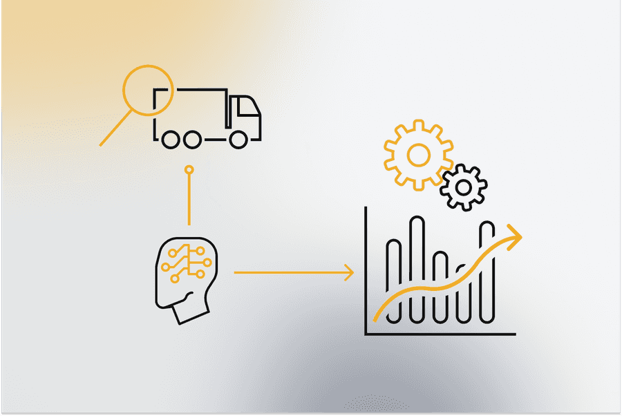 Titelbild - Illustration - Machine Learning zur Prozessoptimierung in der Logistik