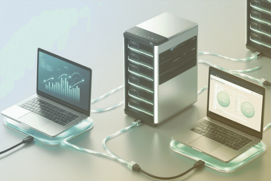 Illustration - Datenmigration mit individualler Software Illustration - Datenmigration mit individualler Software