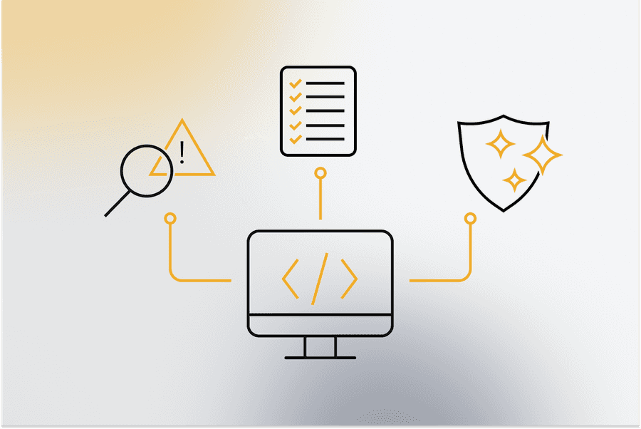 Illustration - Sichere Softwareentwicklung und Code-Qualitätssicherung Titelbild - Illustration - Sichere Softwareentwicklung und Code-Qualitätssicherung